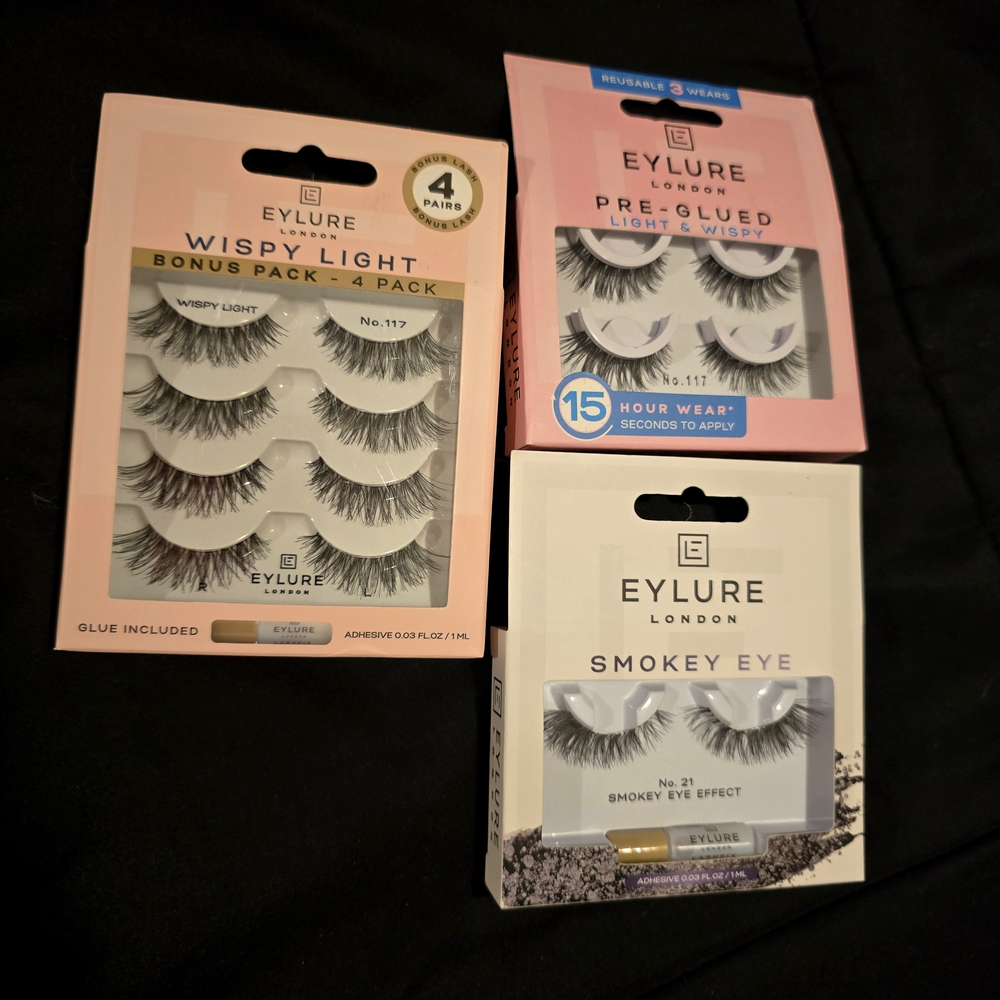 EYLURE LondonWispy Light‎ and Smokey Eye Lash Set Black Eye Makeup 7 Pair
